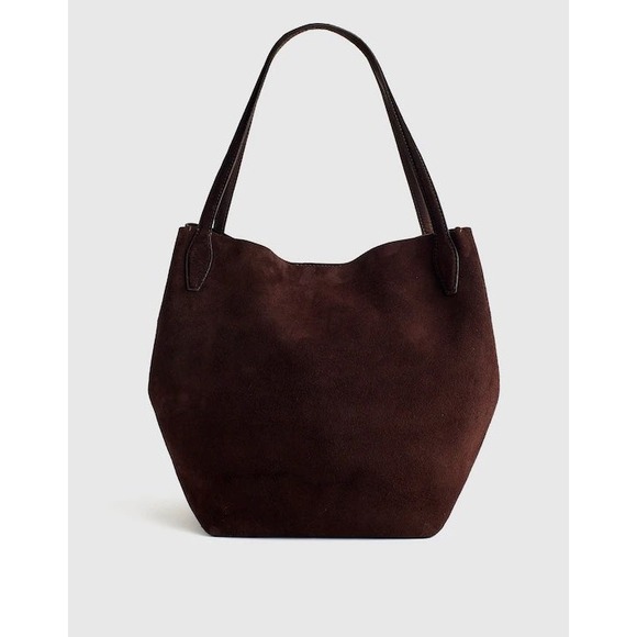 Madewell Handbags - Madewell The Shopper Tote Soft Grain Suede Dark Carob Oversized Shoulder Bag